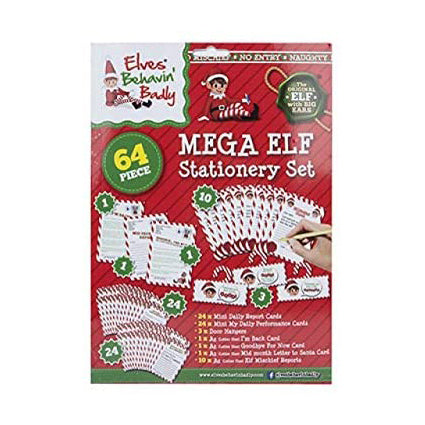 64 Piece Mega Stationery Pack for Naughty Elves, All you need for your Elf or Elves Behaving Badly, Reports, Hello/Goodbye and More