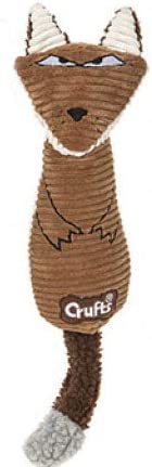 Crufts Squeaky Animal Shaped Chew Toy for Pets in 3 Designs - Fox, Raccoon, or Squirrel