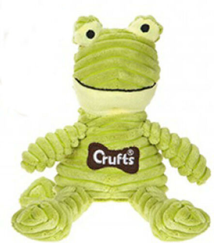 Crufts Squeaky Animal Shaped Chew Toy for Pets in 3 Designs - Frog, Hippo, or Monkey