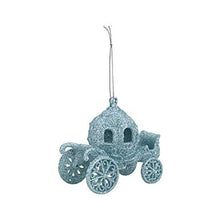 Load image into Gallery viewer, Sparkly Fairy Tale Carriage Hanging Decoration for your Christmas Tree in Red, Gold, Blue, Silver, or Rose Gold
