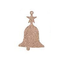 Load image into Gallery viewer, Glitter Rose Gold Hanging Christmas Decorations or Craft or Present Toppers: Trees, Bells, Reindeer, Snowflakes
