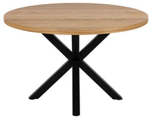 Load image into Gallery viewer, Heaven Round Wild Oak Dining Table 120cm Large Designer Furniture Solid Metal Base
