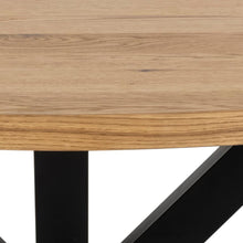 Load image into Gallery viewer, Heaven Round Wild Oak Dining Table 120cm Large Designer Furniture Solid Metal Base
