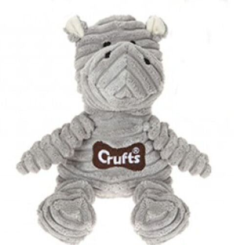 Crufts Squeaky Animal Shaped Chew Toy for Pets in 3 Designs - Frog, Hippo, or Monkey