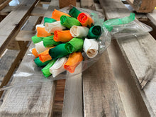 Load image into Gallery viewer, Bouquet Of 24 Orange, Cream, and Green Wooden Roses - Irish Tricolour
