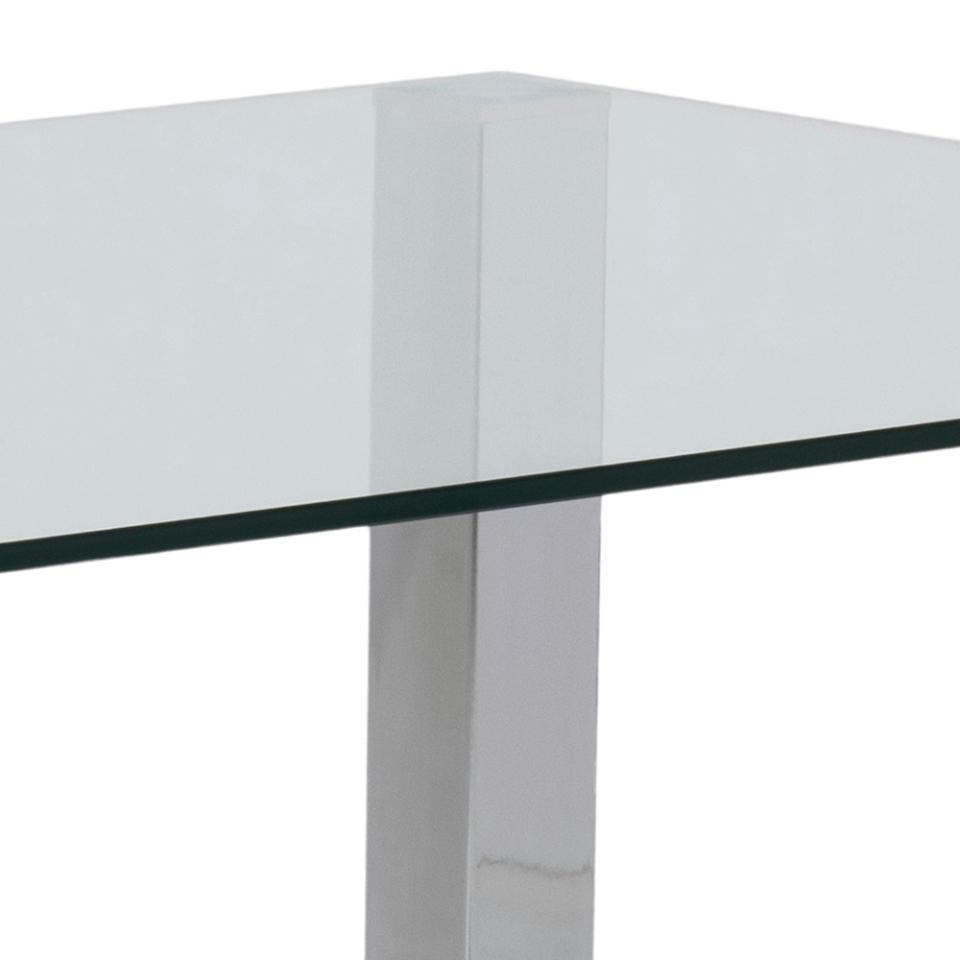 Kante Glass Top Dining Table With Stylish Chrome Legs 180cm