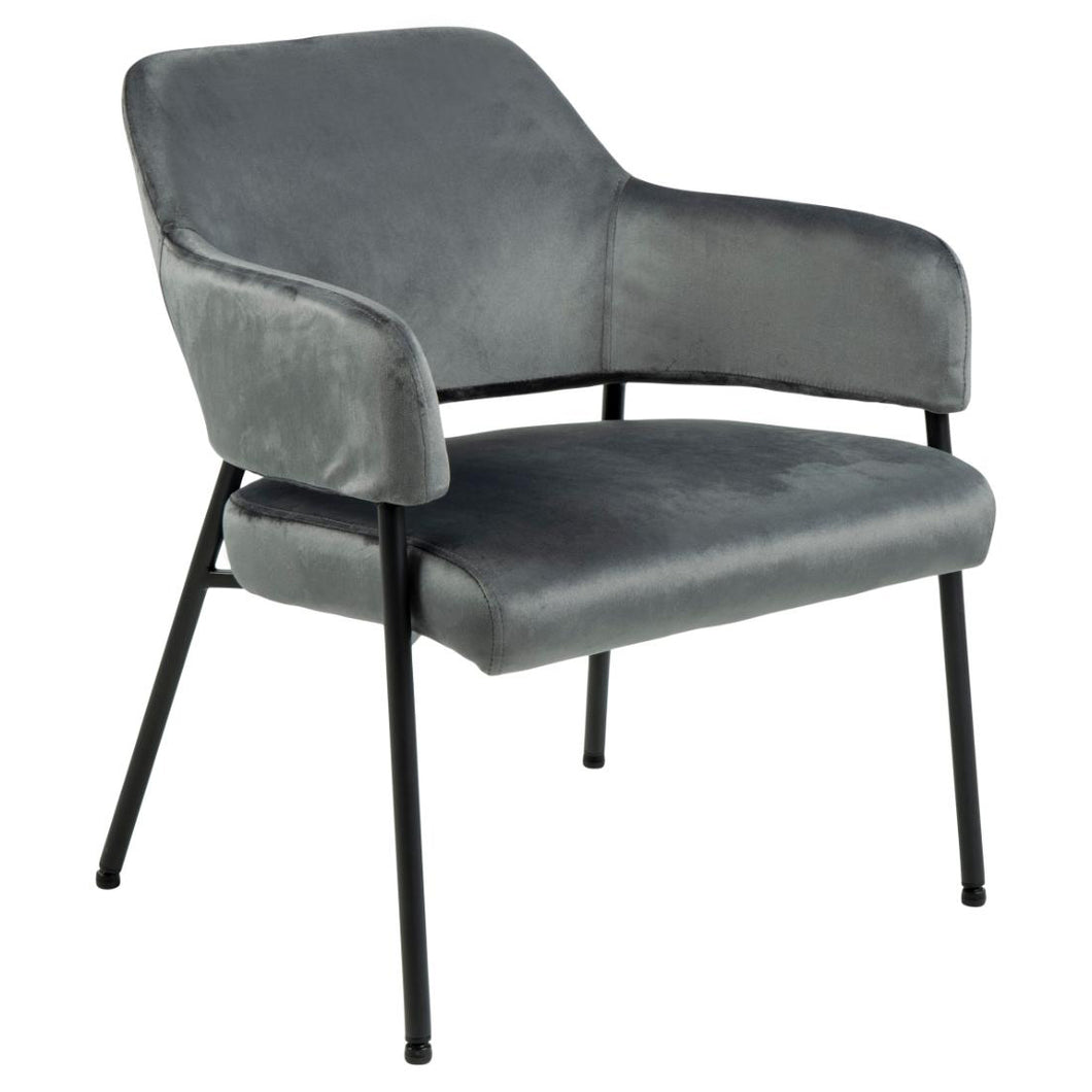 Lima Grey Upholstered Velvet Fabric Chair , A Perfect Lounge Armchair