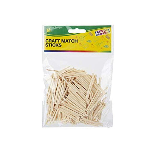 Pack of 400 Wooden Matchsticks in Plain Natural or Rainbow