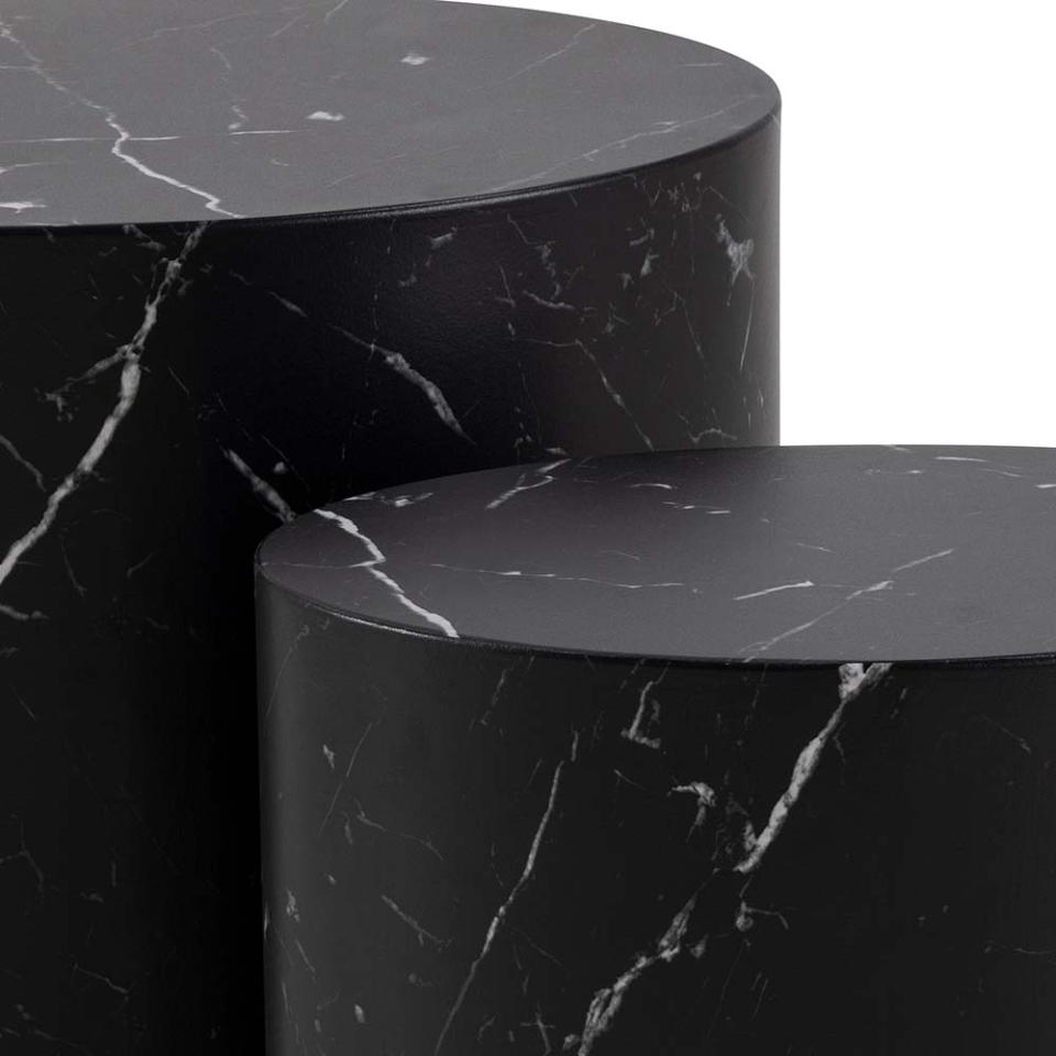 Mice Coffee Side Table Set In Beautiful Black Marble 2pcs 33x48x40cm