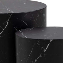 Load image into Gallery viewer, Oval Design Mice Coffee Side Table Set In Beautiful Black Marble 2pcs 33x48x40cm
