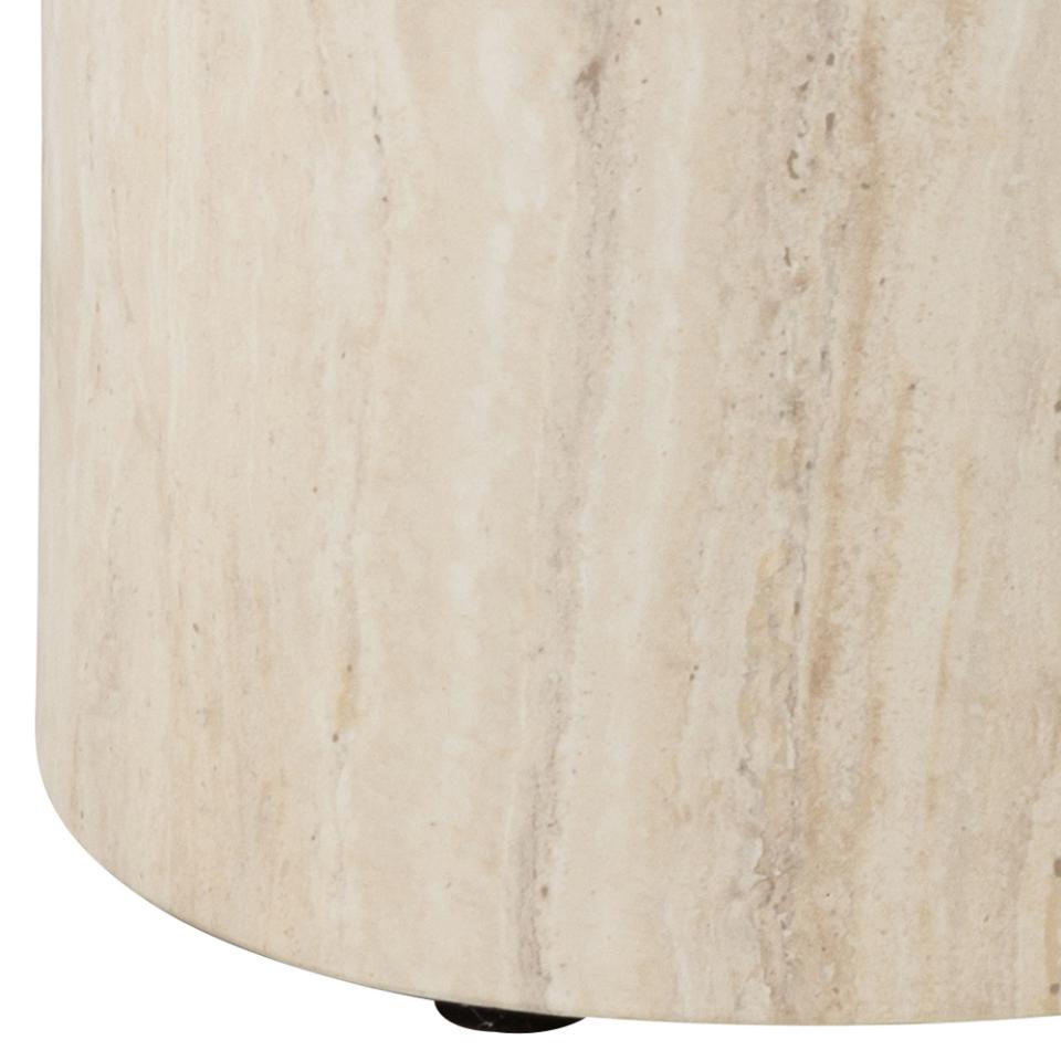 Mice Coffee Side Table Set In Travertine 2pcs Oval Design Space Saving Furniture 33x48x40cm