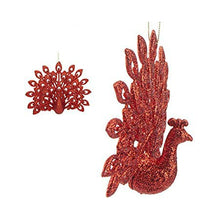 Load image into Gallery viewer, Sparkly Peacock All Over Glitter Hanging Decoration for your Christmas Tree in Red, Gold, Blue, Silver, or Rose Gold

