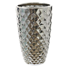 Load image into Gallery viewer, Large Chrome Pineapple Textured Vase Geometric Silver Coloured Flower Vase
