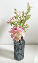Load image into Gallery viewer, Bottle Shaped Vase Woven Texture Glass For Flowers, Stems or Floral Bouquet 25cm x 6cm, Clear, Smoked, Charcoal Or Green
