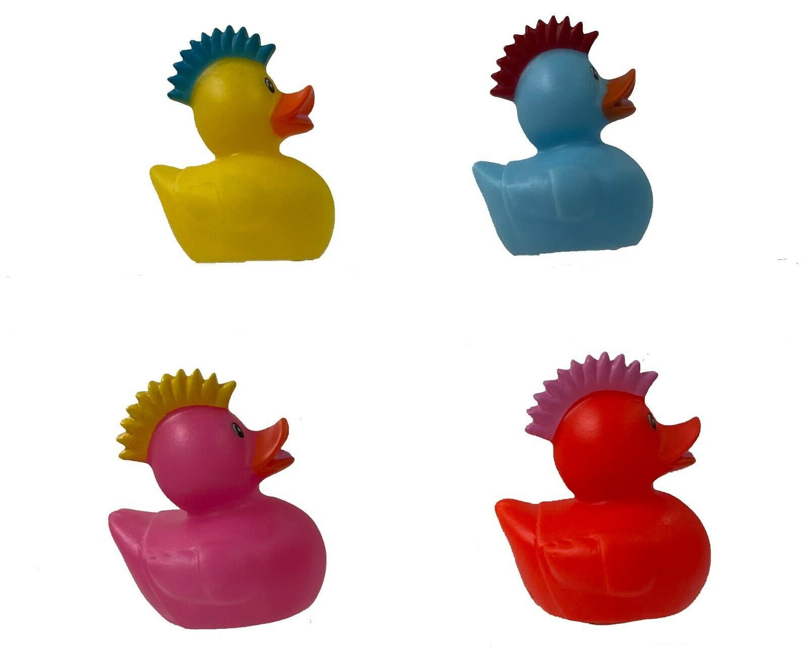 Punk Ducks, Set of 4 Rubber Punk Rocker Ducks With Bright Mohawks. 'Pu ...