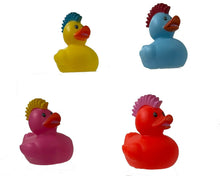 Load image into Gallery viewer, Punk Ducks, Set of 4 Rubber Punk Rocker Ducks With Bright Mohawks. &#39;Punk Ducks&#39; from Ducks in Disguise
