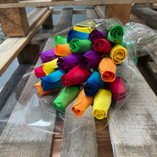 Load image into Gallery viewer, Bouquet Of 24 Mixed Bright Wooden Roses - Rainbow
