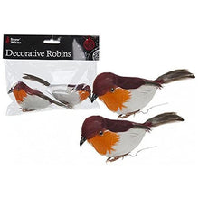 Load image into Gallery viewer, Pair of Christmas Robins, Polystyrene Robins with Wire for Craft Wreaths, Floral Arrangements, and more
