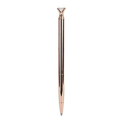 Rose Gold Jewel Topped Twist Ball Point Pen