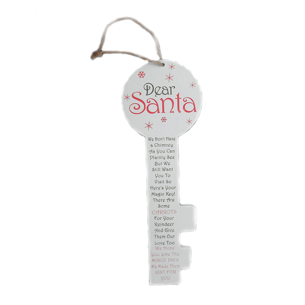 Christmas Magic Large Wooden Santa Key Sign For Homes With No Chimney
