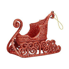 Load image into Gallery viewer, Glitter Sleigh Hanging Christmas Tree Decoration in Red, Gold, Blue, Silver, or Rose Gold

