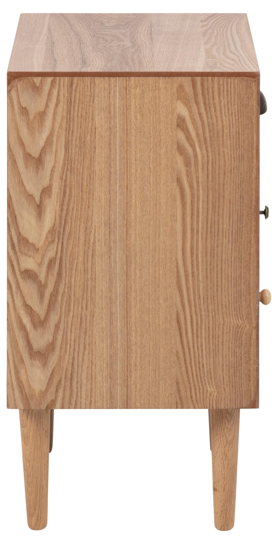 Stylish Thais Ash Veneer Brown Bed Side Table In On Trend Multicoloured Design 36x30x59cm