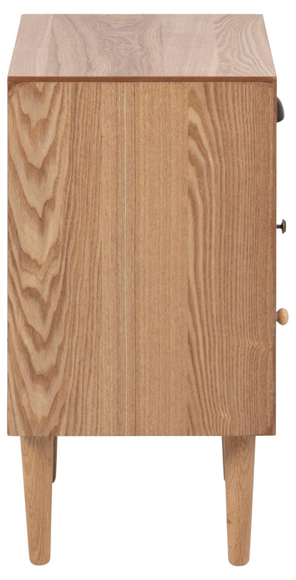 Stylish Thais Ash Veneer Brown Bed Side Table In On Trend Multicoloured Design 36x30x59cm