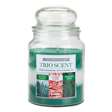 Load image into Gallery viewer, Christmas Three Tier Winter Scented 18oz Trio Jar Candle in 3 Festive Fragrances
