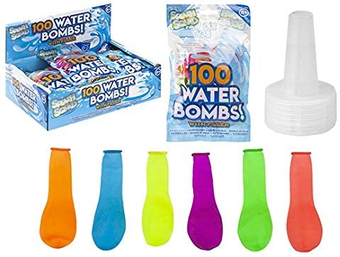 100 - 1000 Water Bombs 7 Bright Rainbow Coloured Balloons with Tap Nozzle Filler Included Fun in the Sun Splash Water Games