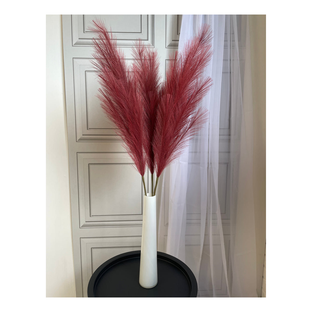 Large Faux Pampas Grass 3 Stems 115cm Tall Fluffy Artificial Dried Flower Décor Many Colours Decor Decorative