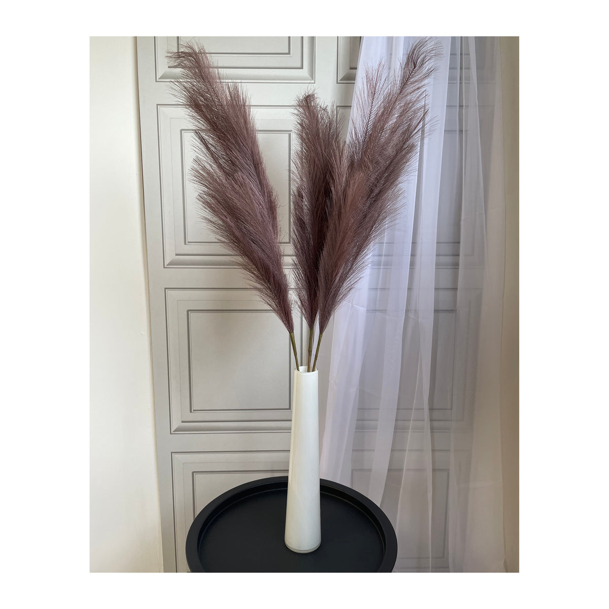 Large Faux Pampas Grass 3 Stems 115cm Tall Fluffy Artificial Dried Flower Décor Many Colours Decor Decorative