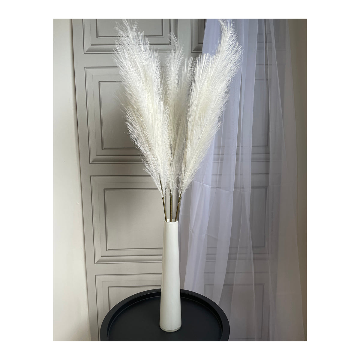 Large Faux Pampas Grass 3 Stems 115cm Tall Fluffy Artificial Dried Flower Décor Many Colours Decor Decorative
