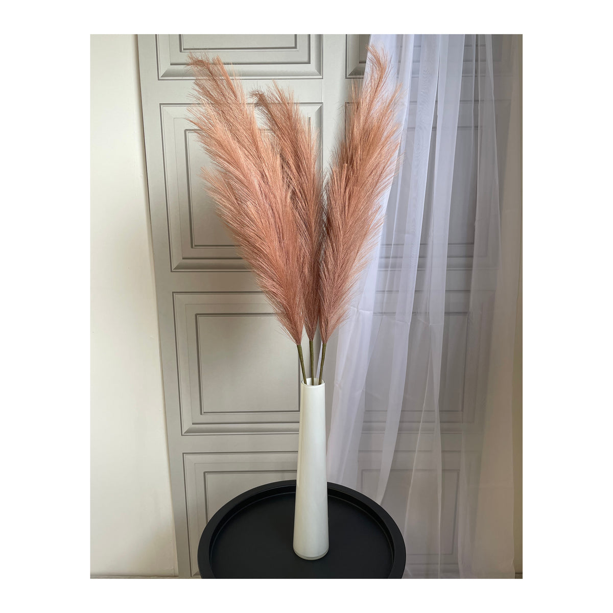 Large Faux Pampas Grass 3 Stems 115cm Tall Fluffy Artificial Dried Flower Décor Many Colours Decor Decorative