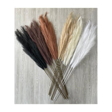 Load image into Gallery viewer, Large Faux Pampas Grass 3 Stems 115cm Tall Fluffy Artificial Dried Flower Décor Many Colours

