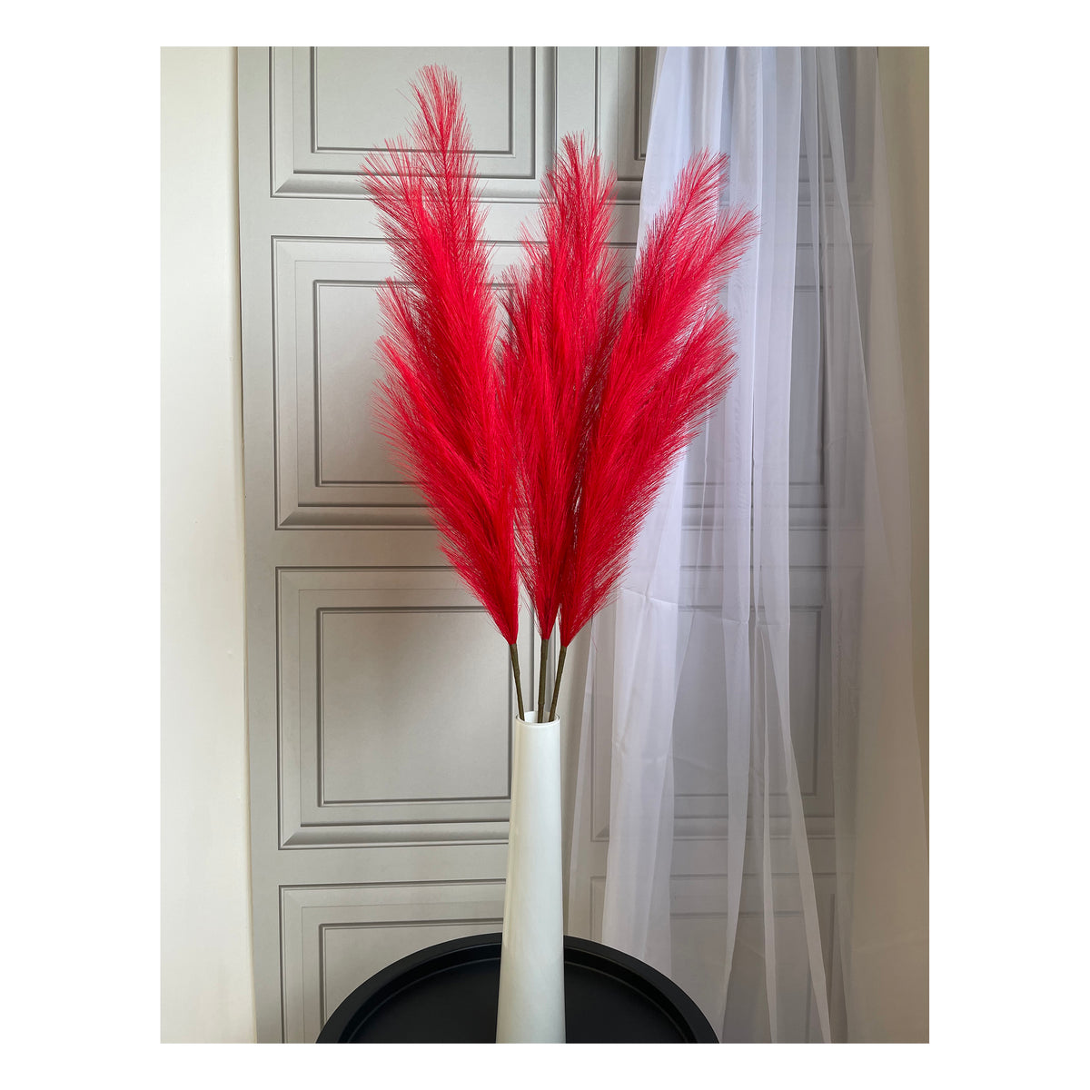 Large Faux Pampas Grass 3 Stems 115cm Tall Fluffy Artificial Dried Flower Décor Many Colours Decor Decorative