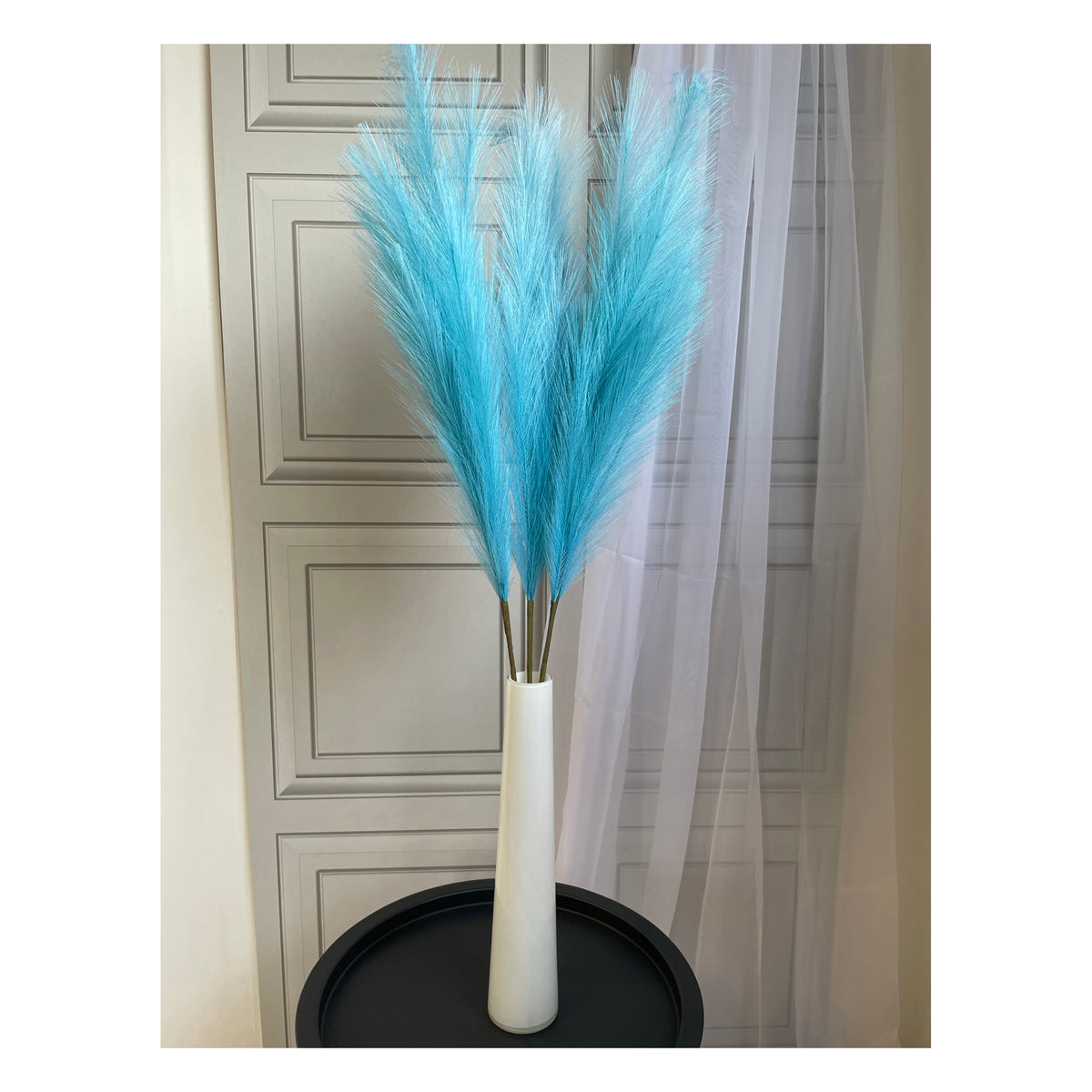 Large Faux Pampas Grass 3 Stems 115cm Tall Fluffy Artificial Dried Flower Décor Many Colours Decor Decorative
