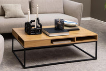 Load image into Gallery viewer, Willford Spacious Storage Coffee Table With Shelf And Drawer, Oak 120 cm
