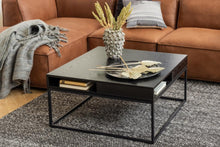 Load image into Gallery viewer, Willford Black Spacious Storage Coffee Table With Shelf And Drawer 80 cm
