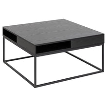 Load image into Gallery viewer, Willford Black Spacious Storage Coffee Table With Shelf And Drawer 80 cm
