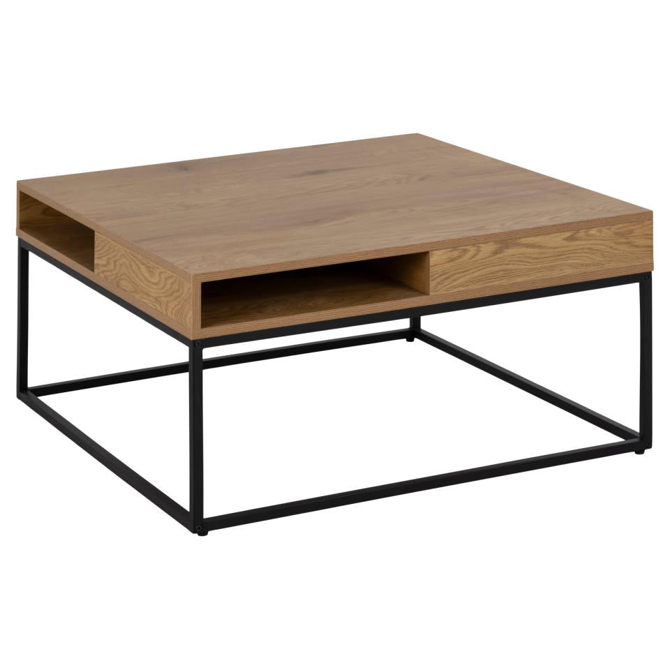 Willford Spacious Storage Coffee Table With Shelf And Drawer In Oak 80cm