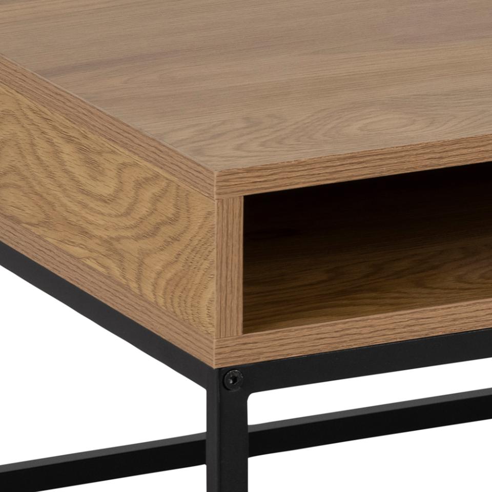 Willford Spacious Storage Coffee Table With Shelf And Drawer In Oak 80cm