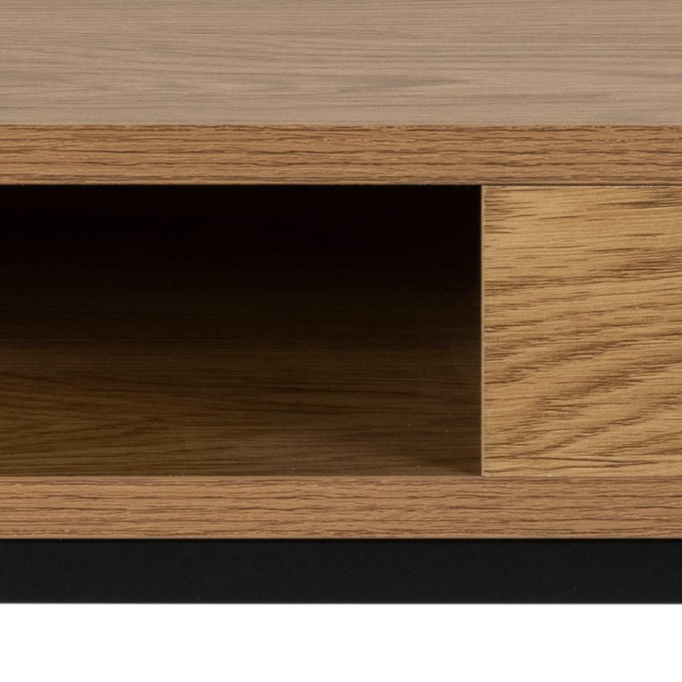 Willford Spacious Storage Coffee Table With Shelf And Drawer In Oak 80cm