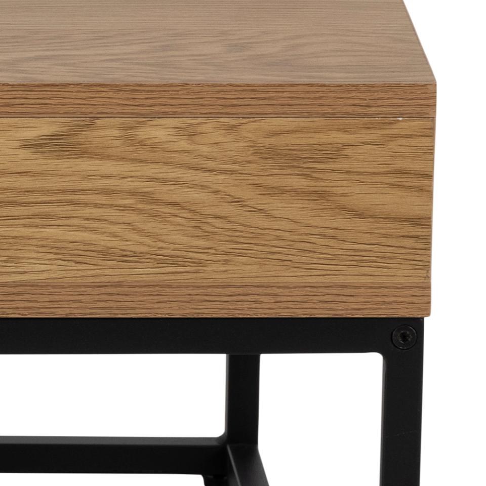 Willford Spacious Storage Coffee Table With Shelf And Drawer In Oak 80cm