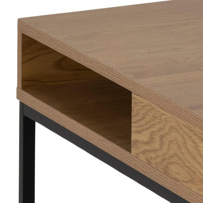 Willford Spacious Storage Coffee Table With Shelf And Drawer In Oak 80cm