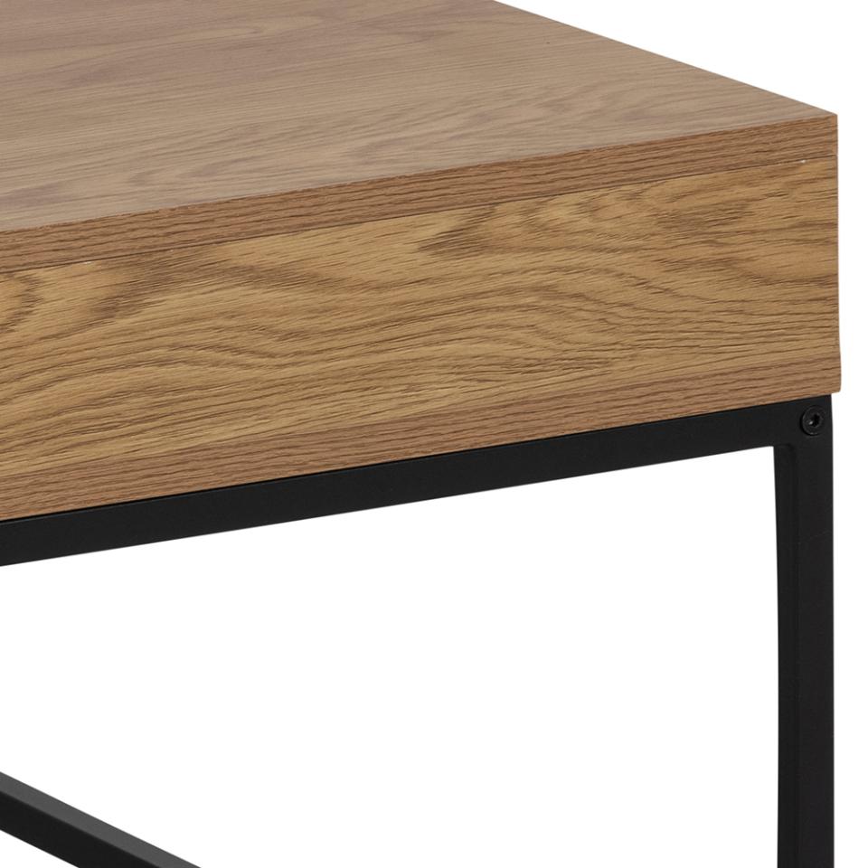 Willford Spacious Storage Coffee Table With Shelf And Drawer In Oak 80cm