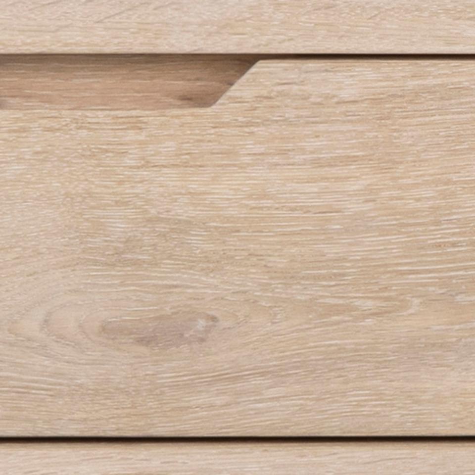 A-Line Long TV Unit With 2 Drawers And Shelf In White Oiled Oak 1.5m 150x40x45cm