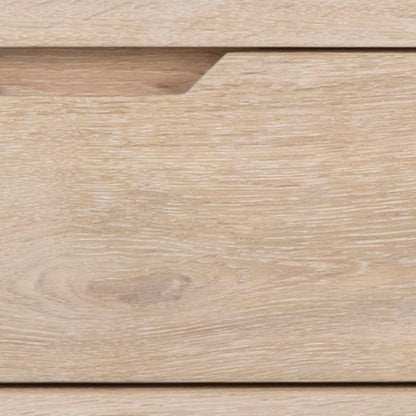 A-Line Long TV Unit With 2 Drawers And Shelf In White Oiled Oak 1.5m 150x40x45cm