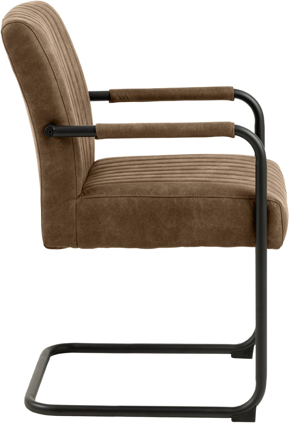 Adele Designer Dining Chair With Armrest Pocket Springs And Vertical Stitching, Set Of 2 Chairs