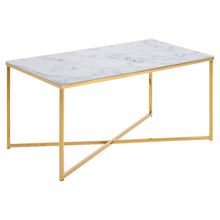 Load image into Gallery viewer, Alisma Rectangle Coffee Table With Gold Regal Base 90 x 50 cm
