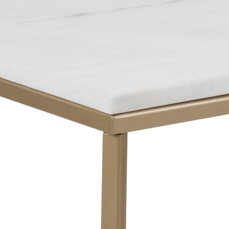 Alisma Rectangle Marble Coffee Table With Brass Base 120 x 60 cm